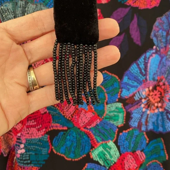 NWT FARM Rio Floral Velvet Neckline Halter Dress S Dark Romantic Whimsygoth - Picture 4 of 10